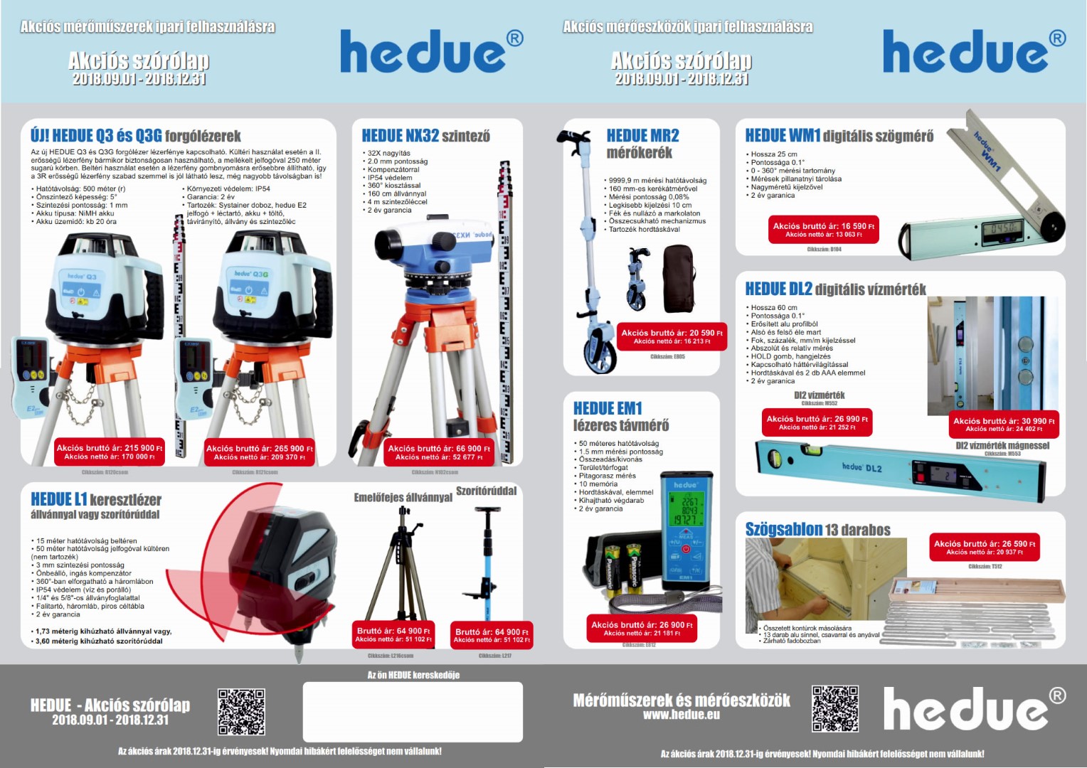 HEDUE akció mérőműszer és mérőeszköz ajánlat