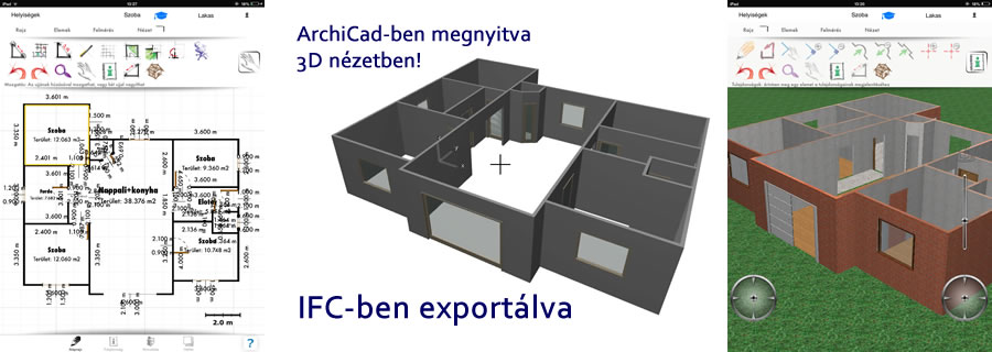 OrthoGraph alaprajz alkalmazás 3d megjelenítéssel és IFC mentéssel